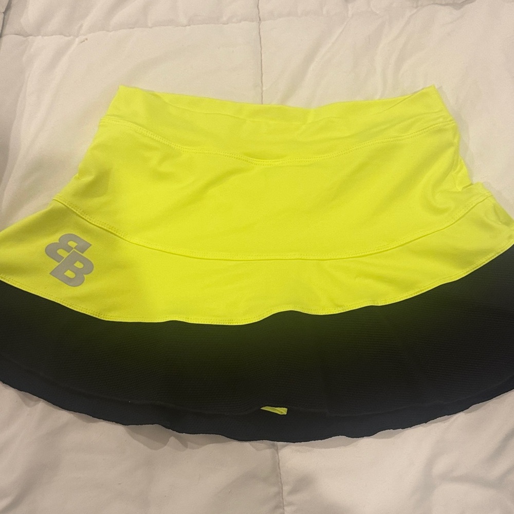 Bright Yellow and Black Women's Tennis Skirt